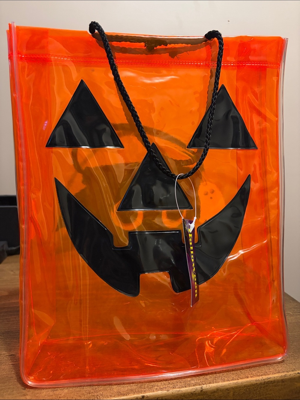 Vintage pumpkin jack o’lantern Transparent PVC Tote NWT